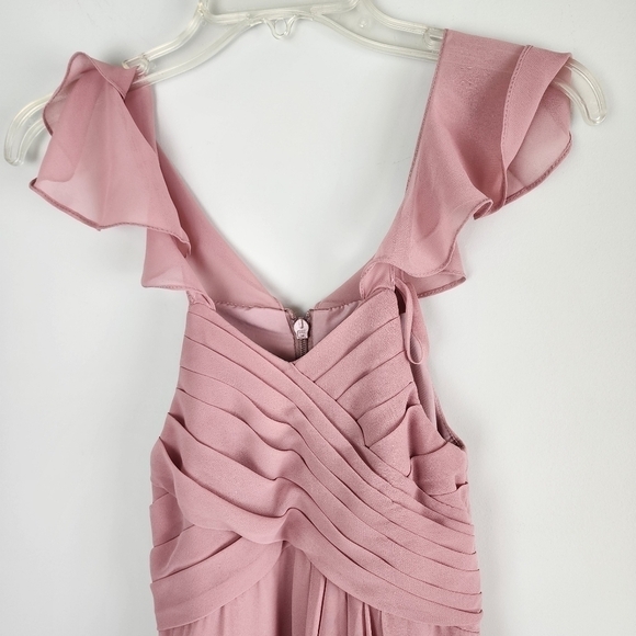 Azazie Women’s Elegant Bridesmaid Maxi Dusty Rose Dress Open Back Zipper Size XS - Picture 2 of 8